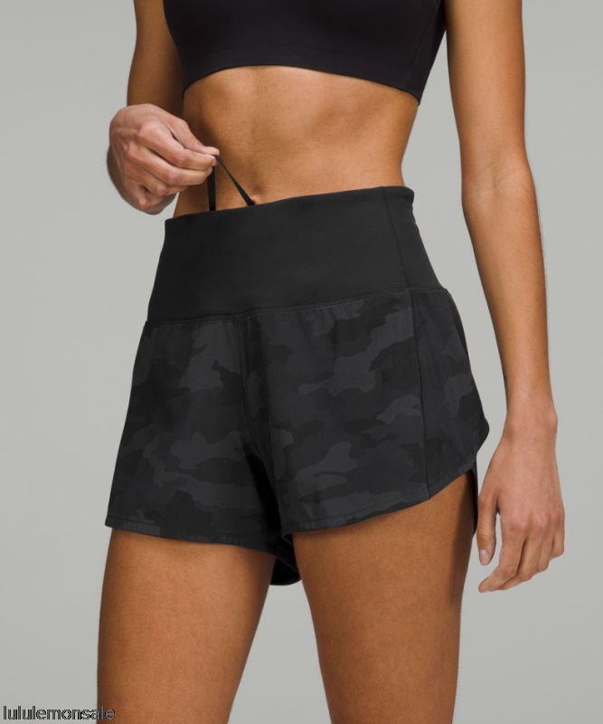 Lululemon Damen DELULU372 | Speed Up Hochhaus Gefüttert Short 4 Schwarz